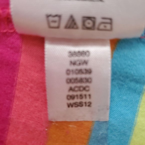 Hanna Anderson Kids Girl's Rainbow Stripe Ruffled Play Dress Size US 6X-7 - Picture 9 of 9